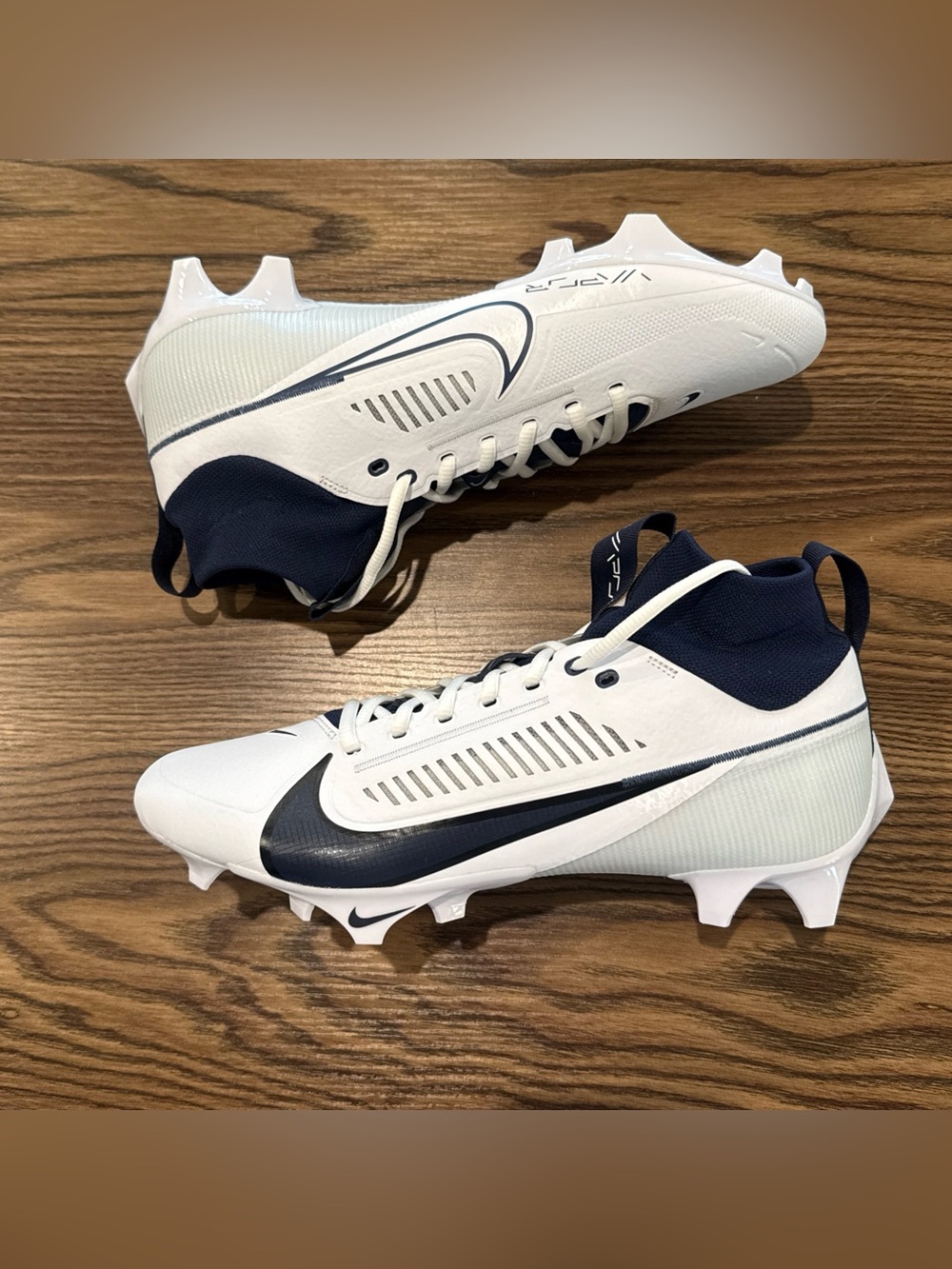 Size 10 Nike Vapor Edge Pro 360 2 Football Cleats Navy/White FJ1581-140 NEW